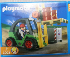 Playmobil Baustelle / Gabelstapler mit Container und Benzinfässern 3270 mit OVP