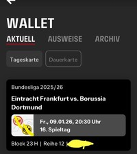 1x ticket Eintracht Frankfurt