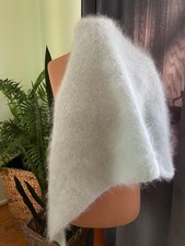 Mohair Seide Strick Dreieck Schal 105x165x105 cm Mint flauschig mittig ca. 68cm