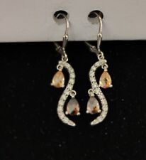 Ohrhaken, Ohrringe, Sterling Silber 925, Citrin/Rauchquarz