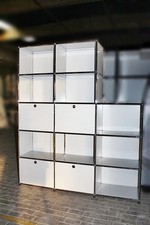 USM Haller Regal Highboard 13 Fächer 4 Klappen Lichtgrau Trennwand Büro Akten