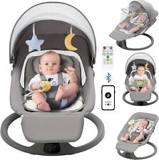 Babywippe, elektrische Babyschaukel, 0 bis 12 kg, mit Melodien，5-Punkt-Sicherhei