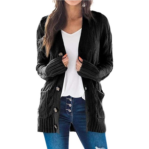 Damen strickjacke langarm mit - strickjacke,