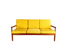 Midcentury Sofa France & Søn Couch Ole Wanscher Dreisitzer teak