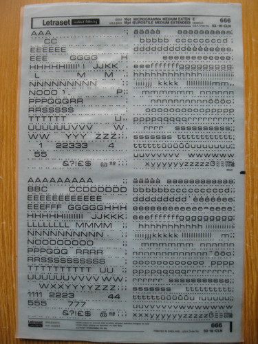 Letraset upp low num - 1, upp/low/num