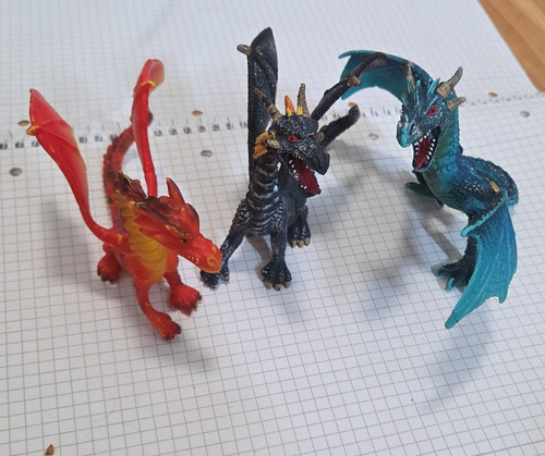 3er set fantasy drachen - set,