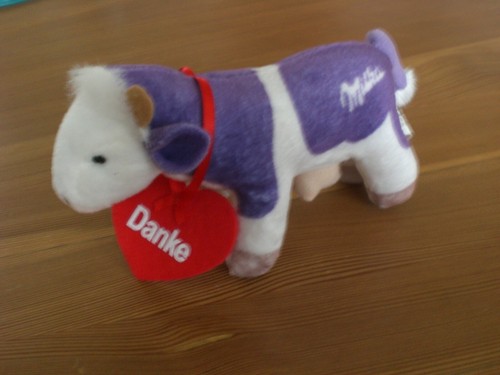 Milka lila kuh 12cm mit - mit, schild