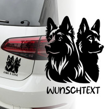 Auto Aufkleber | Deutscher Schäferhund Paar Hund | Wunschname | Sticker 404