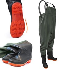 Wathose mit Stiefeln Fischer Teichhose Anglerhose Angelhose Watstiefel 43-46