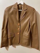 Lammleder LEDERJACKE BLAZER GR.38 COGNAC-BRAUN Hochwertig Weiches Leder Von Clan