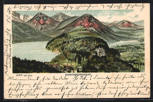Lithographie hohenschwangau - lithographie,