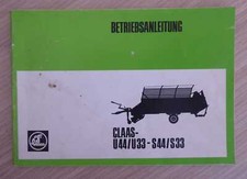 Claas Ladewagen U33 + S33 + U44 + U44 Betriebsanleitung