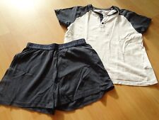 Yigga Schlafanzug Pyjama Shorty für Jungen braun blau Größe 152