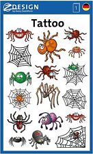 Kinder Tattoo Spinnen Spider Aufkleber Sticker Karneval Halloween Geburtstag neu
