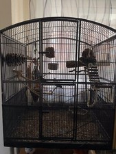 Vogelkäfig Grosssittich aus Metall schwarz, gebraucht aber einwandfreier Zustand