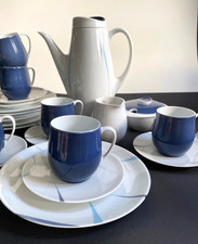 Thomas Rosenthal Service Constanze 21 Teile, S. Bernadotte, blau weiß Polar