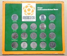 Shell Gedenkmünzen Fußball “Mexico 70“,  komplett mit Sammelkarte