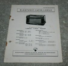Blaupunkt 5 GW 69 original Kundendienstschrift Reparaturanweisung & Schaltbild