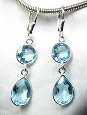 💙 Blautopas-Ohrhänger aus