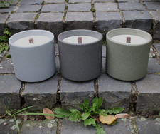 Mavin Außenkerzen Keramik mit Holzdauerdocht Fackel Wachsfresser Schmelzlicht