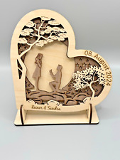 Holzherz mit Hochzeitsantrag-Motiv – Personalisierbar mit Namen und Datum