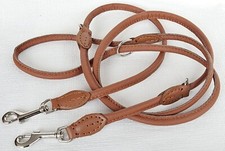 Luxus HUNDELEINE, Runde Leine, 220cm/8mm, Nappa Leder, Cognac Handarbeit