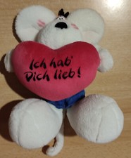 Diddlmaus mit Herz Original "Ich hab' dich lieb" Stofftier Plüsch Sammler