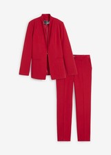 Neu Eleganter Hosenanzug in moderner Passform Gr. 50 Rot Damenanzug Hose+Blazer