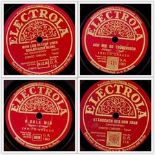 2x ENRICO CARUSO seine großen Hits auf ELECTROLA Schellackplatte 78rpm Set386