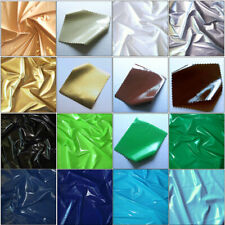 GLANZ WASSERDICHTE IMITAT LATEX ELASTHAN LACKLEDER STOFF JACKE REGENMANTEL 54"W