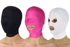 Dehnbare Kopfmaske Stoff Maske ohne Öffnungen geschlossen Pink Schwarz Weiß