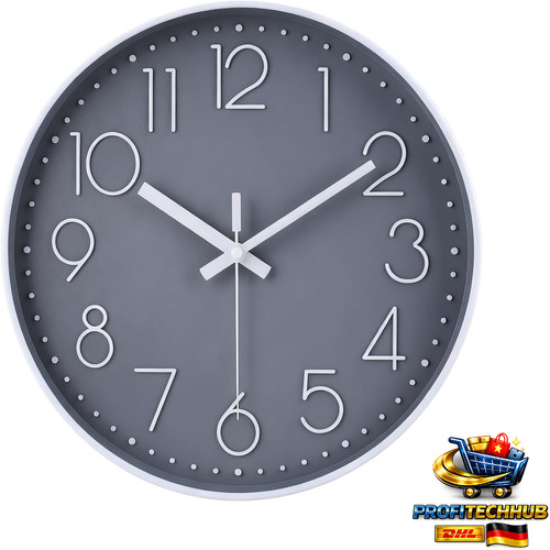 Modern funk wanduhr 30cm grau - modern,