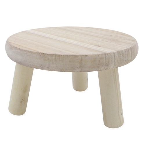 Holz blumen hocker natur - natur, rund