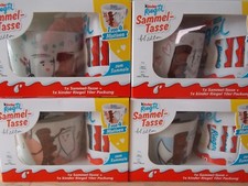 Alle 4 Motive Kinder Riegel Sammel Tassen ART EDITION  D 2024 MHD. Juli 2024 OVP