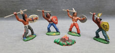 4 DDR Gummiindianer Kinderspielzeug ARI Indianer Weichgummi + Lagerfeuer R. Hopf