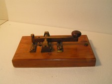 Antike Telegrafen Taste Morsetaste  Telegraphie  Messing / Holz selten