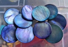 10 blau schimmernde Perlmutt