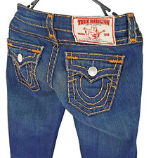 TRUE RELIGION Damen Dark BILLY SUPER T JEANS Stretch Skinny - W 23" - UK5 - £23