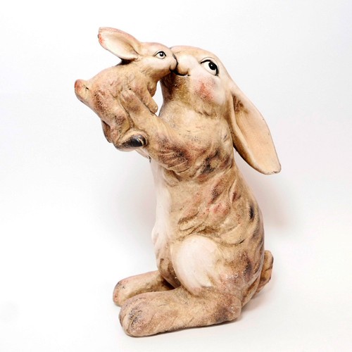 Osterfigur hase mit hasenkind - osterfigur,