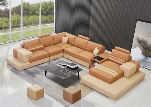 Leder modern couch - modern,