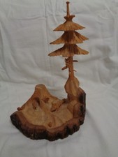 Schnitzarbeit, Waldszene mit Baum und Tieren, Herstellung privat, Unikat