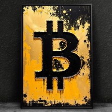 ✅ Wandbild, BITCOIN, Schwarz