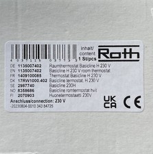 Roth Basicline H/230V Raumthermostat (1135007402)          5 Stück
