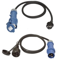 2 x Camping ADAPTER CEE 230V Kabel 1,5 M LANG H07RN-F Caravan Boot Stromadapter