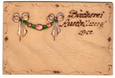 Holz-AK Kurze Rosengirlande, Bäckerei-Ausstellung 1912 1912 