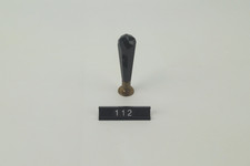 Antiker Petschaft Siegelstempel facettiertem schwarzem Glasgriff Messing