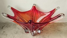 Murano Glas Schale. Rot.