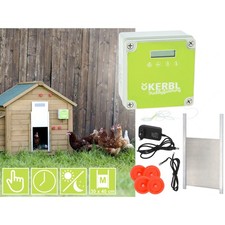 KERBL Automatische Hühnertür Hühnerklappe SET mit Antrieb und Schiebetür 30x40cm