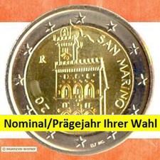 Kursmünzen San Marino: eine Kursmünze Ihrer Wahl aus 1 Cent-2 Euro Münze ab 2002
