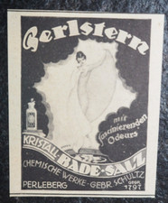 Perlstein , Kristall Bade - Salz , Alte Reklame , 1921 , (A3)